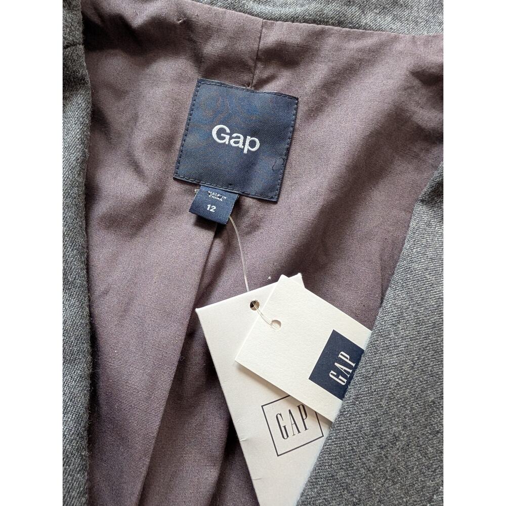 GAP Classic 2 Button Women's Gray wool blend blazer, NWT, size 12 - Picture 8 of 13